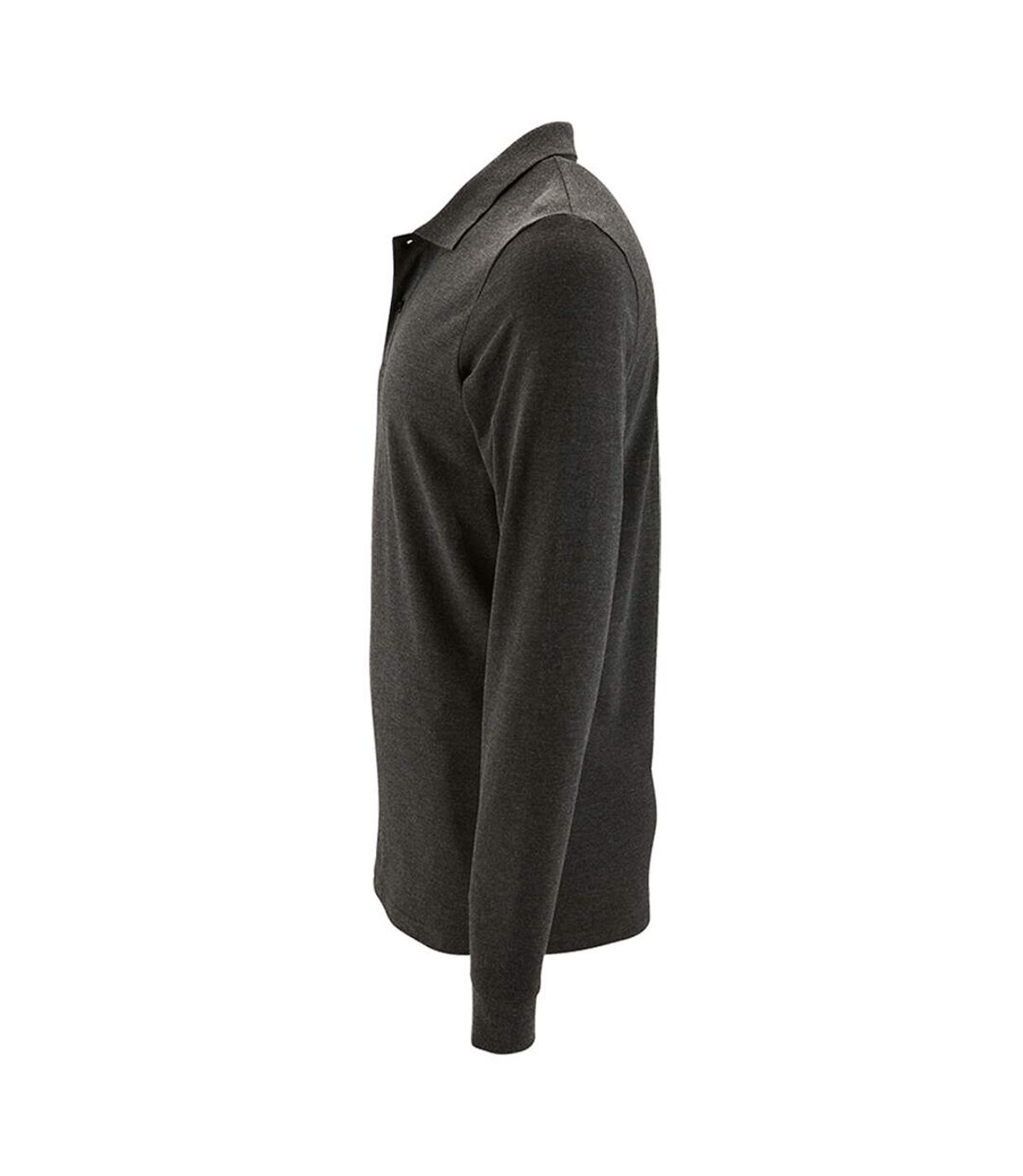 SOLS Mens Perfect Long Sleeve Pique Polo Shirt (Charcoal Marl)