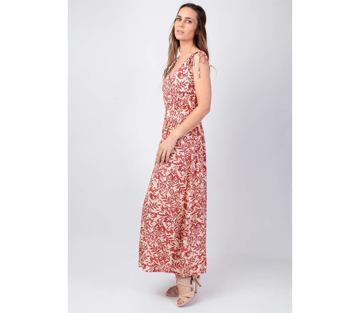 Robe longue sans manches PALOMA motif ethnique baroque Coton Du Monde-3