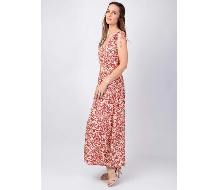 Robe longue sans manches PALOMA motif ethnique baroque Coton Du Monde