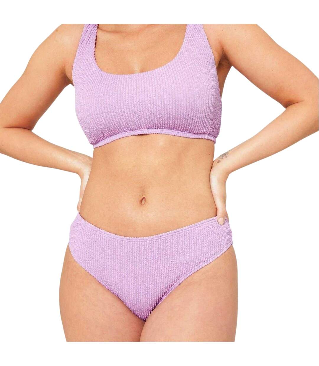 Bas De Maillot De Bain Motif/style Texturé Femme Lilas Be You-4