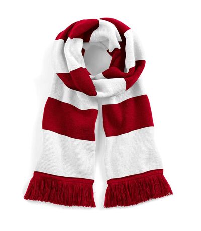 Adults unisex varsity scarf one size classic red/white Beechfield