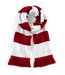 Adults unisex varsity scarf one size classic red/white Beechfield