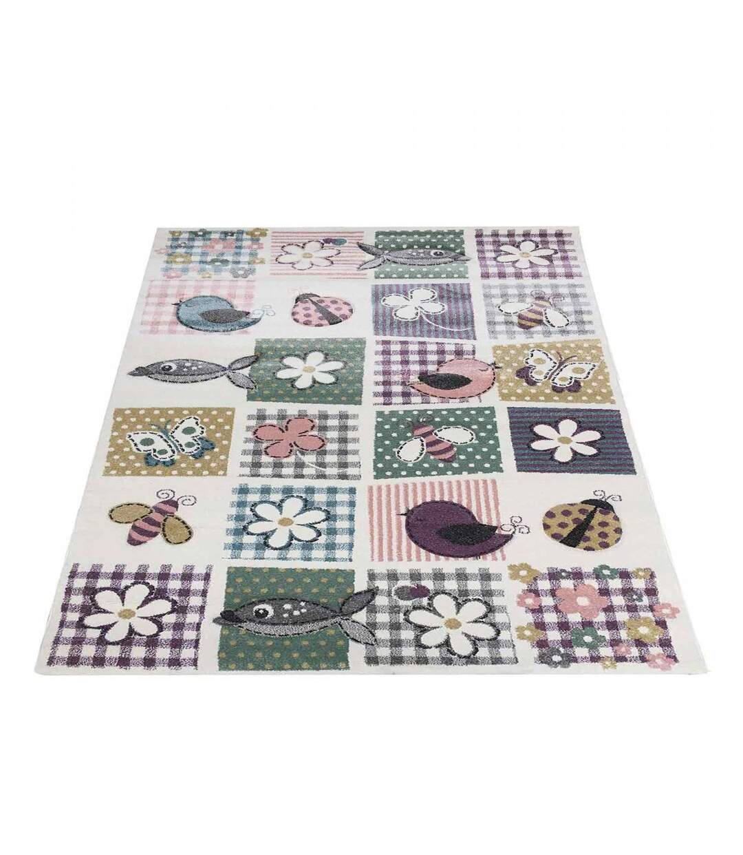 Tapis enfant tissé motif géométrique WENTONE-4