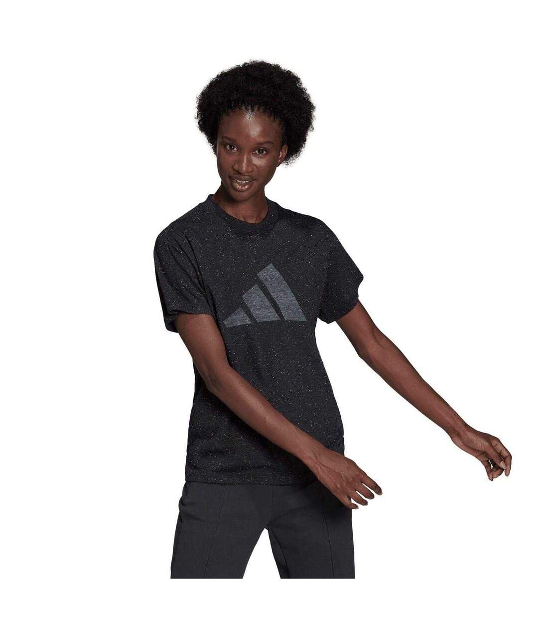 T-shirt Motif/style Petites Taches Winners Femme Noir Chiné Chiné Adidas-4