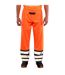 Mens prism hi-vis heavy duty trousers fluorescent orange/black Result Genuine Recycled-1