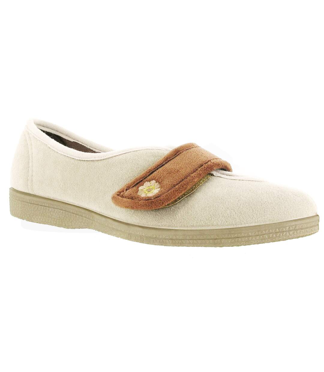 Mirak Andrea Touch Fastening Slipper / Womens Slippers / Ladies Slippers (Beige) - UTFS1337