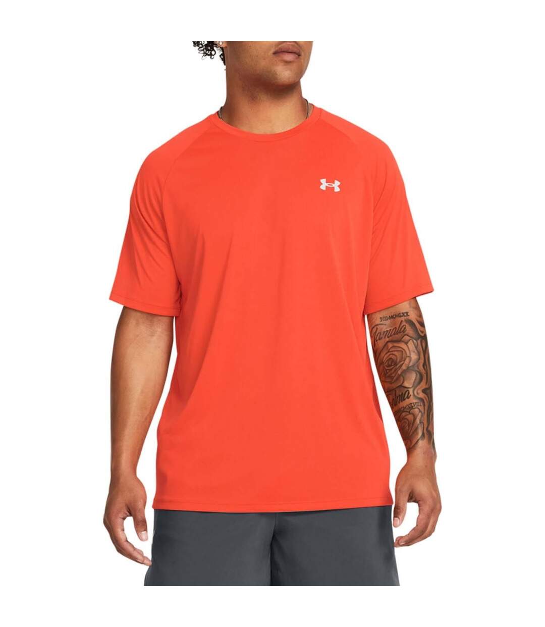 Mens Tech Reflective Short-sleeved T-shirt Orange Under Armour-3