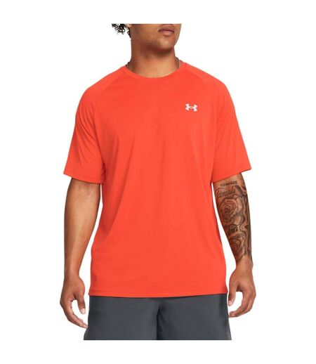 Mens Tech Reflective Short-sleeved T-shirt Orange Under Armour