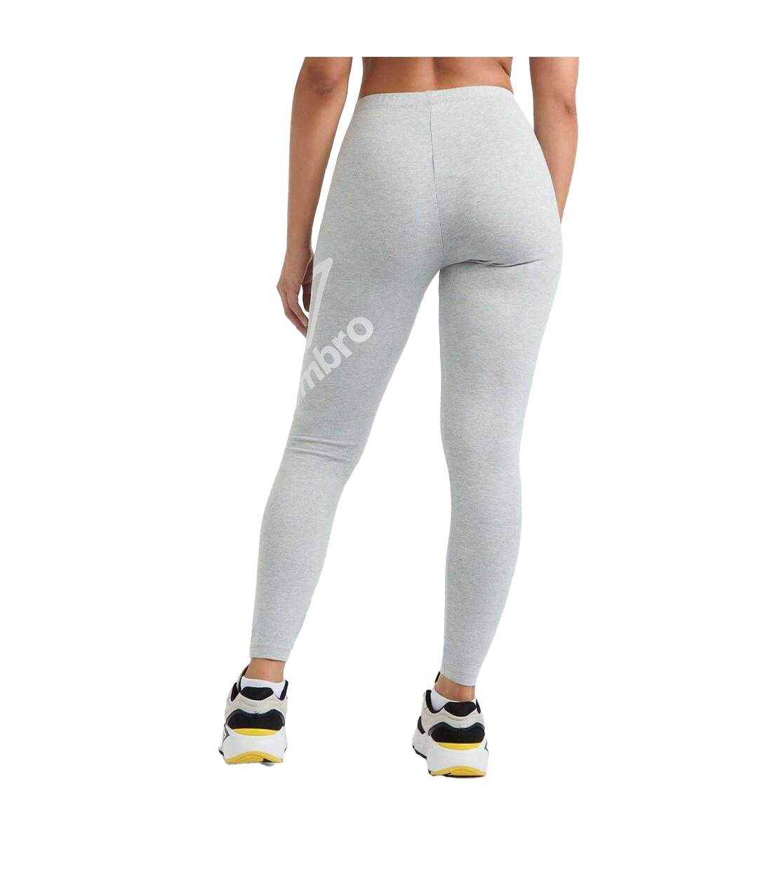 Legging Motif/style Logo Femme Gris Chiné Blanc Umbro-3