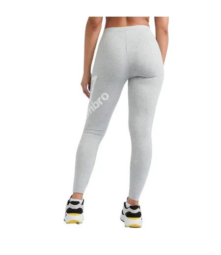Legging Motif/style Logo Femme Gris Chiné Blanc Umbro