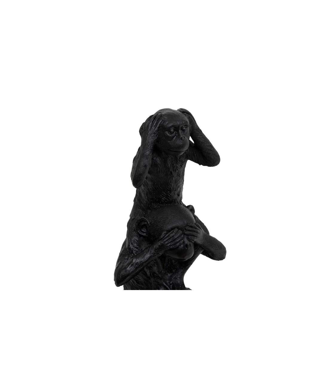 Statuette 3 Singes Exotic Panama 24cm Noir-2