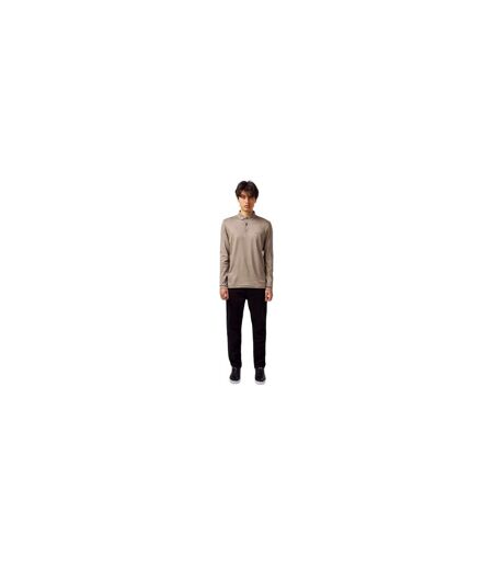Mens Pirol Logo Long-sleeved Polo Shirt Taupe Boss