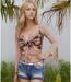 Short en Jean Femme - Taille Basse - Bleach Blue-3