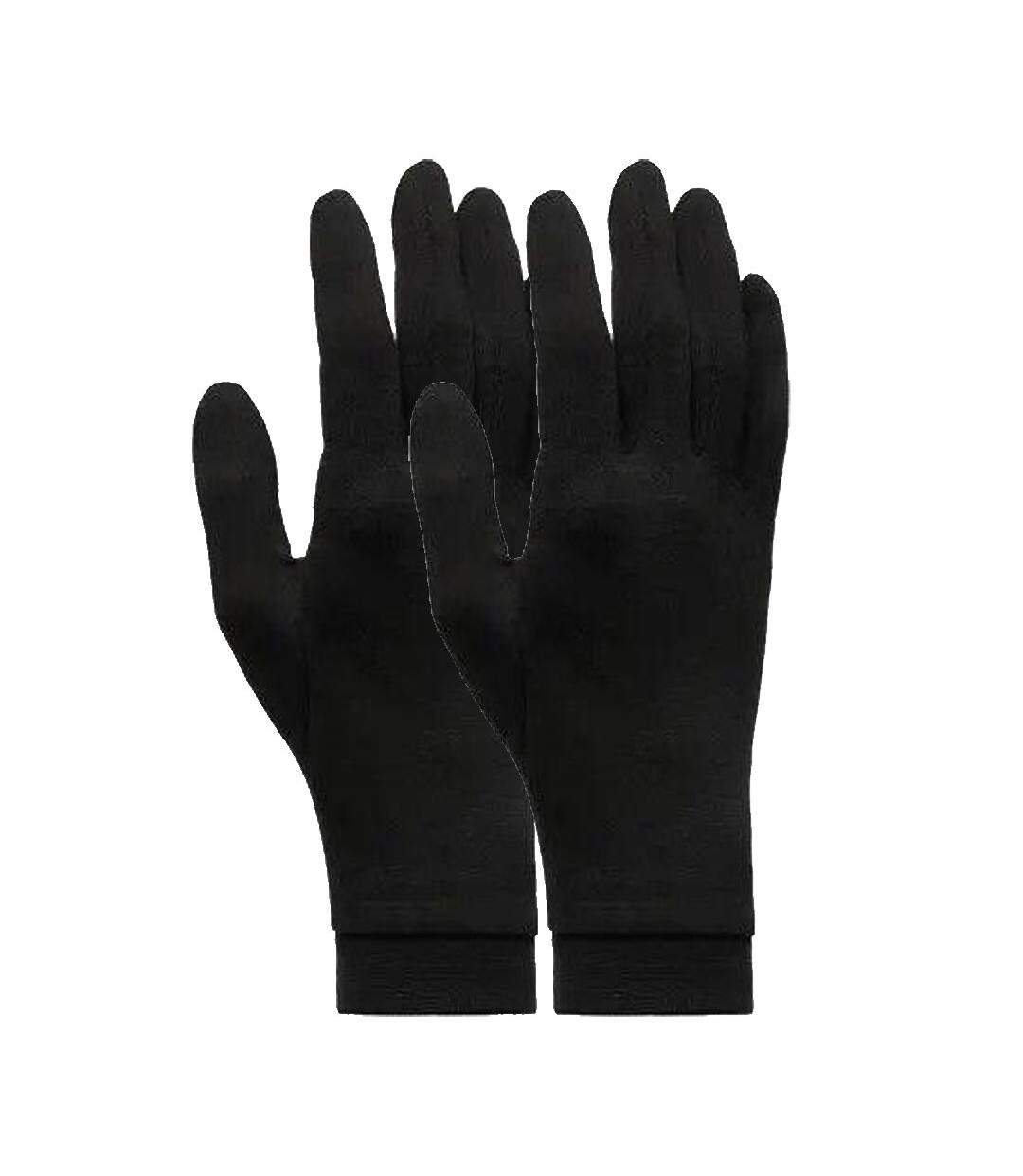 Gants en soie naturelle noir femme cairn gloves-1