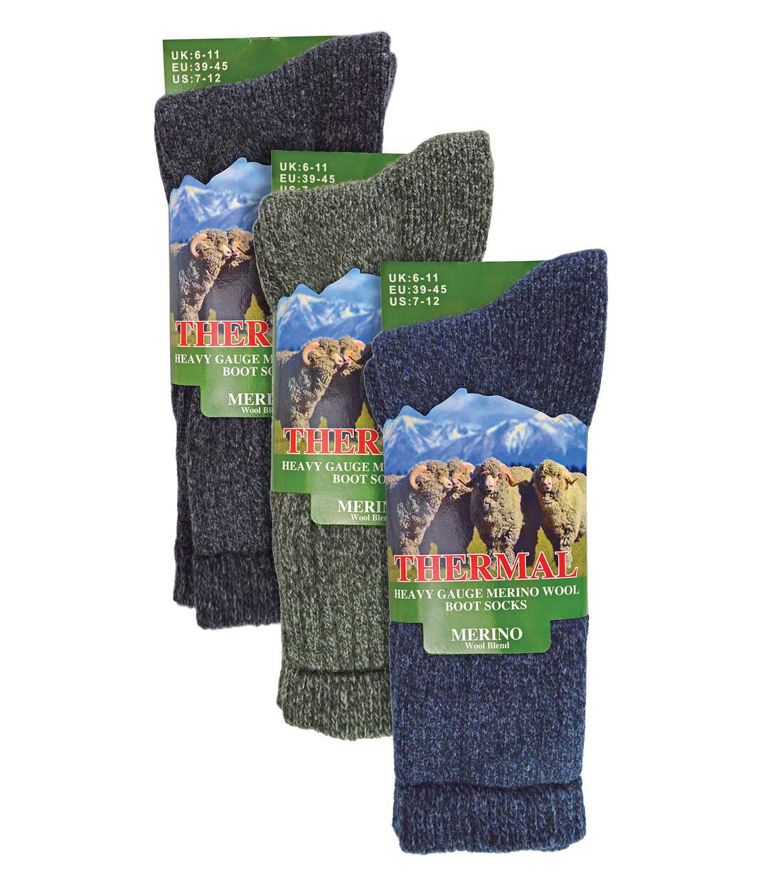 Sock Snob - 3 Paires Chaussettes Merinos Froid Chaudes Randonnée