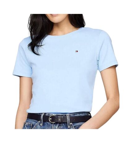 T-shirt bleu femme tommy hilfiger slim cody c-nk ss - l