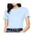 T-shirt bleu femme tommy hilfiger slim cody c-nk ss - l-1
