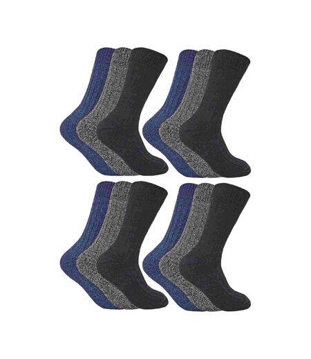 12 paires de chaussettes chaudes et douces en laine pour hommes