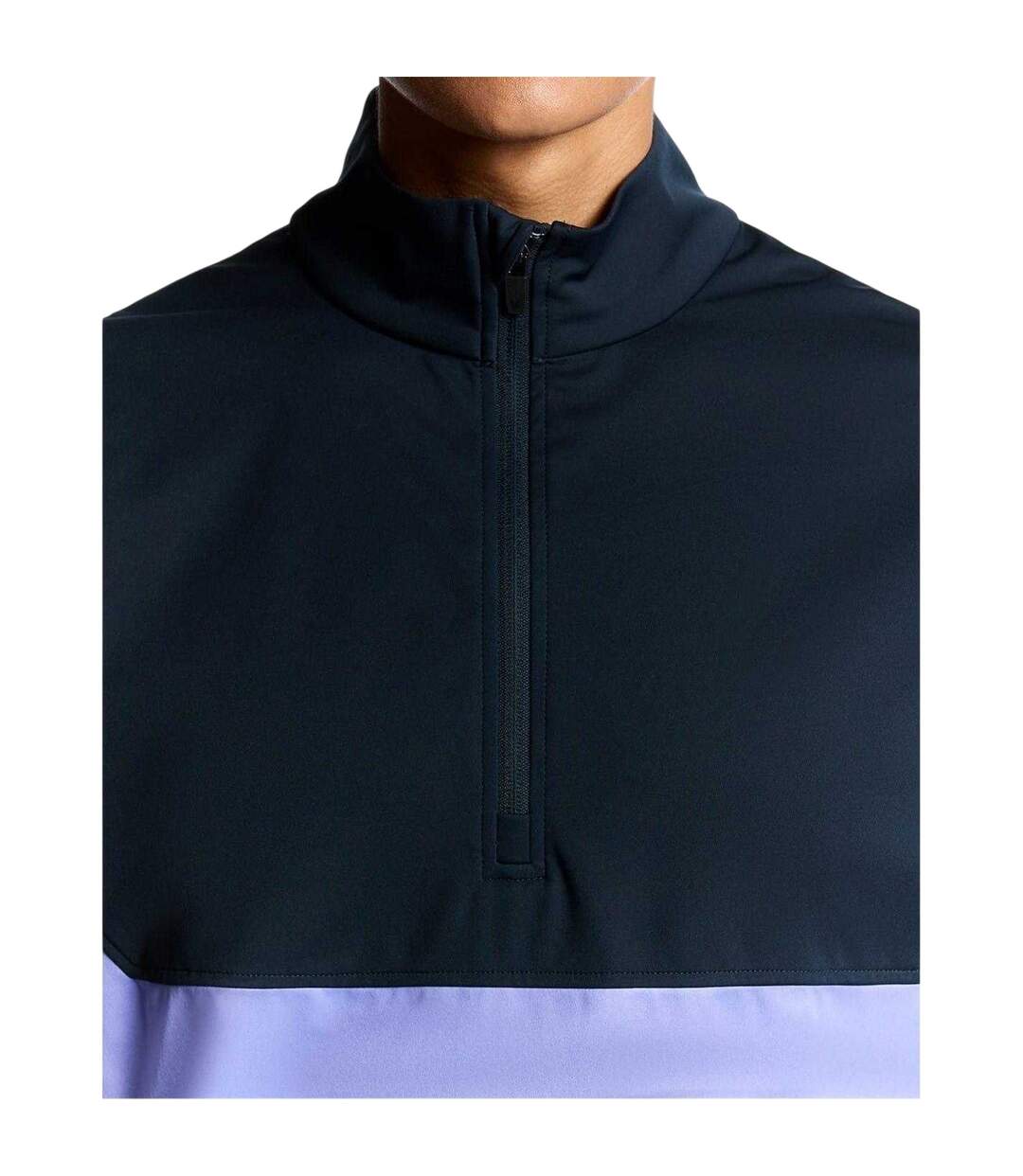 Mens Colour Block Half Zip Top Moonlight Navy Lyle & Scott-4