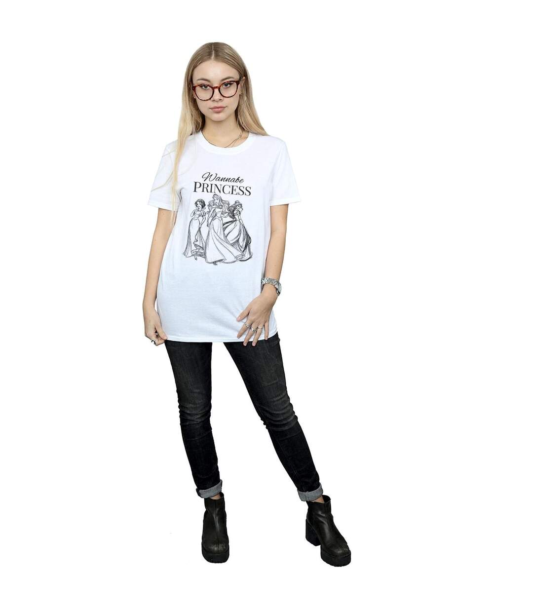 Disney Princess - T-shirt WANNABE PRINCESS - Femme (Blanc) - UTBI42657-4