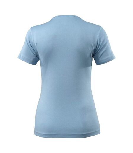 Womens/ladies Crossover Nice T-shirt Light Blue Mascot
