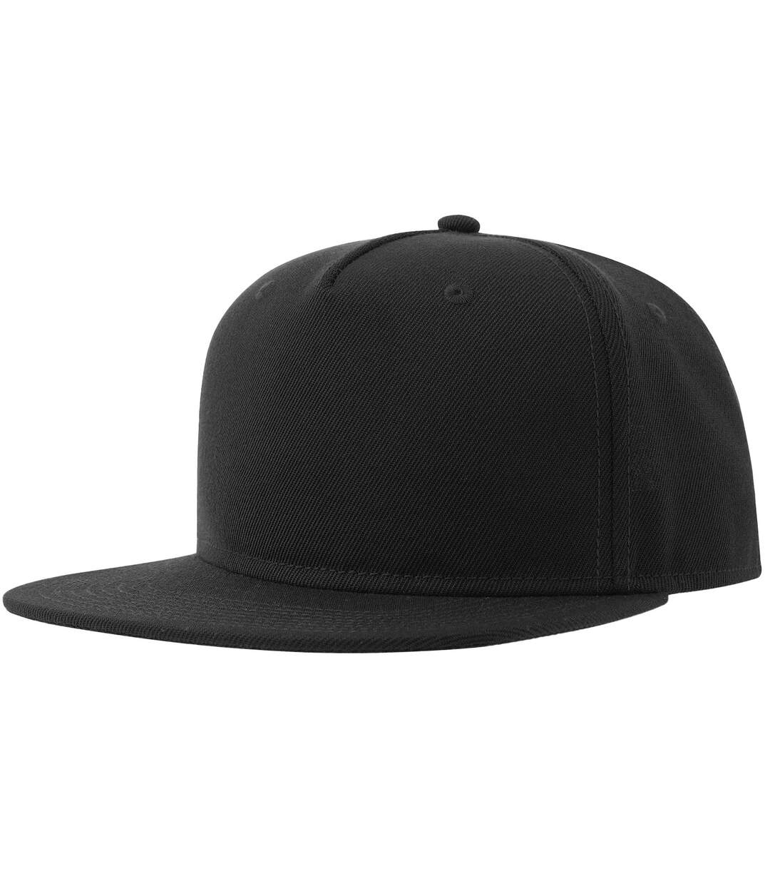 Unisex adult 5 panel snapback baseball cap black Atlantis-3