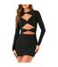 Robe Courte Motif/style Découpé Slinky Femme Noir Missy Empire-4