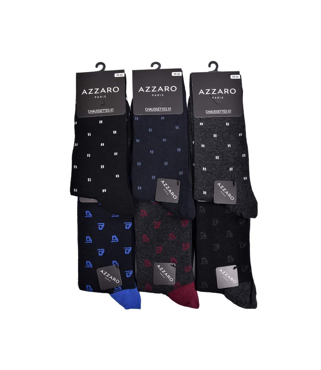 Chaussettes homme AZZARO Confort et qualité -Assortiment modèles photos selon arrivages- - Pack de 12-2