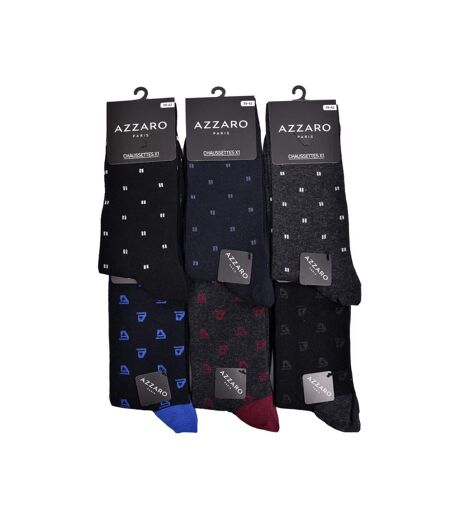 Chaussettes homme AZZARO Confort et qualité -Assortiment modèles photos selon arrivages- - Pack de 12