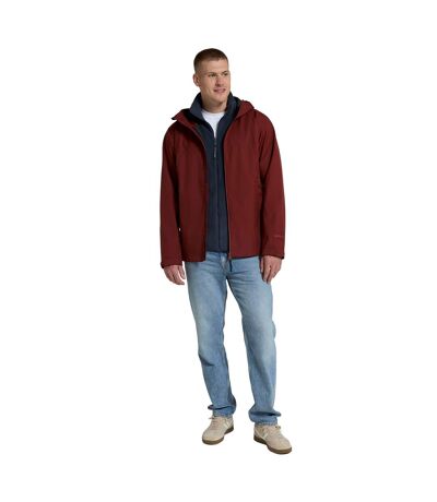 Mens Elements Waterproof Jacket Dark Red Animal