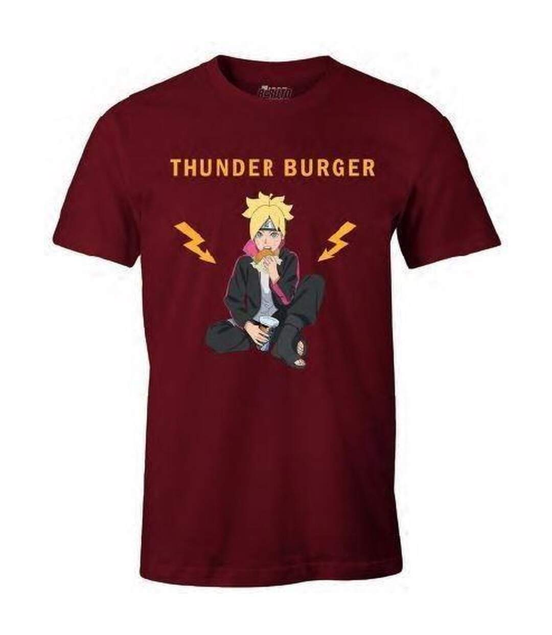 T-shirt Motif/style Logo Thunder Burger Homme Bordeaux Boruto: Naruto Next Generations-2
