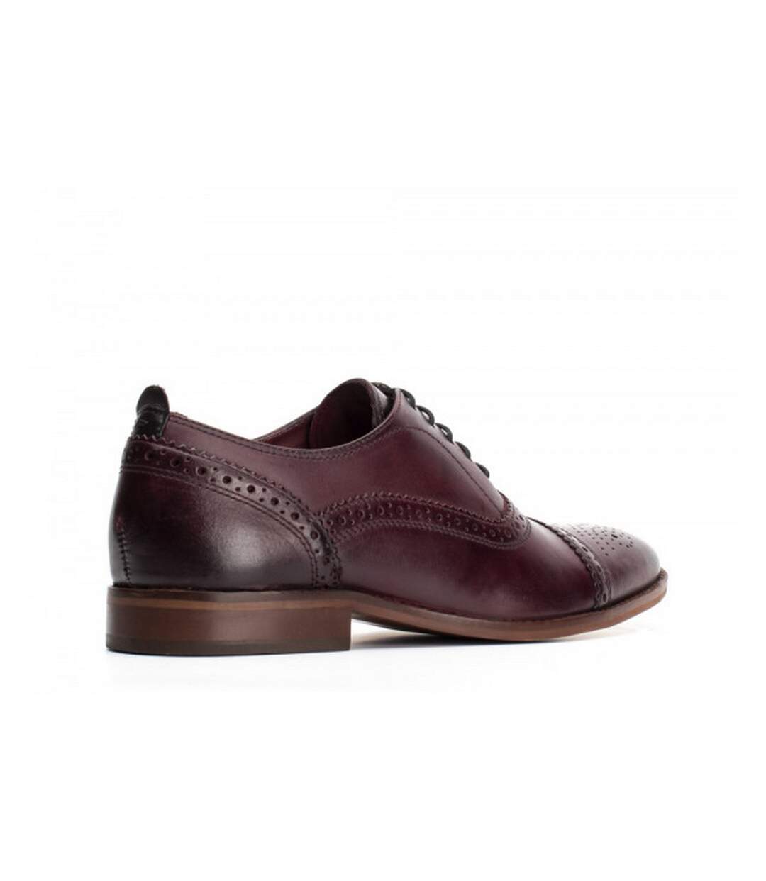 Chaussures brogues homme rouge foncé Base London-2