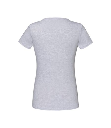 T-shirt Iconic Femme Gris Chiné Fruit Of The Loom