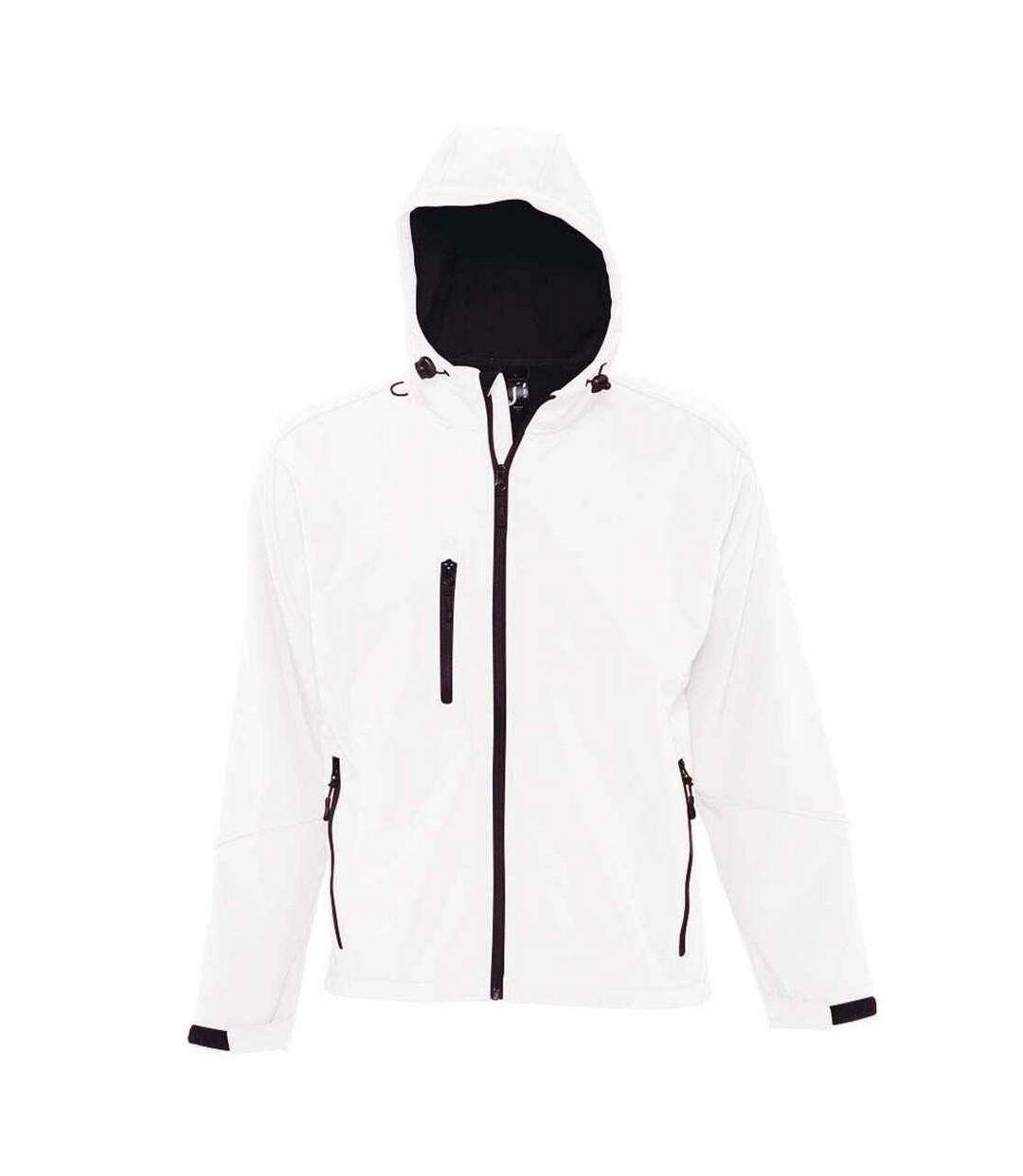 Mens Replay Hooded Soft Shell Jacket White SOLS-1