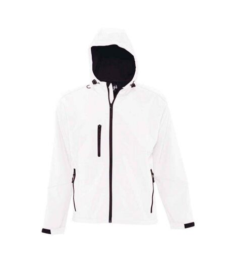 Mens Replay Hooded Soft Shell Jacket White SOLS