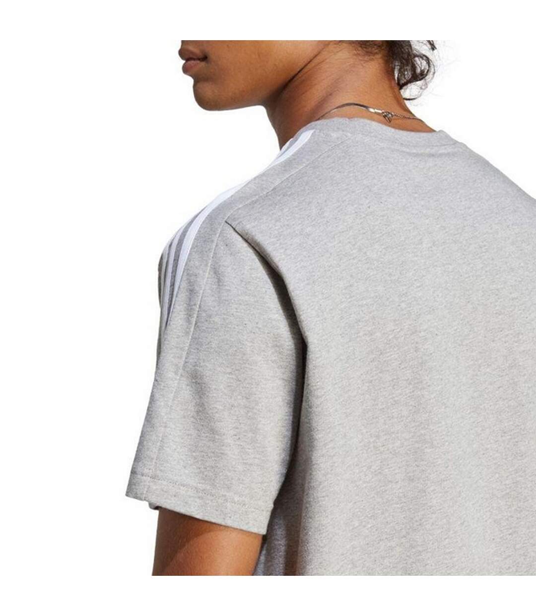 T-shirt Style 3 Rayures Essentials Homme Argenté Gris Adidas-4