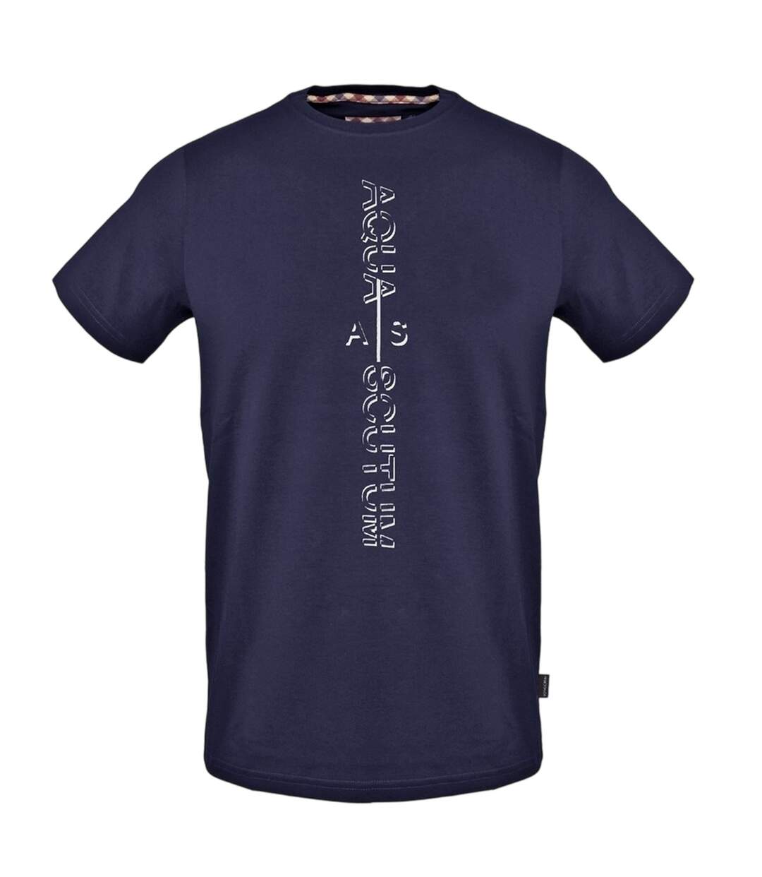 T-shirt Motif/style Logo Vertical Homme Bleu Marine Aquascutum-1