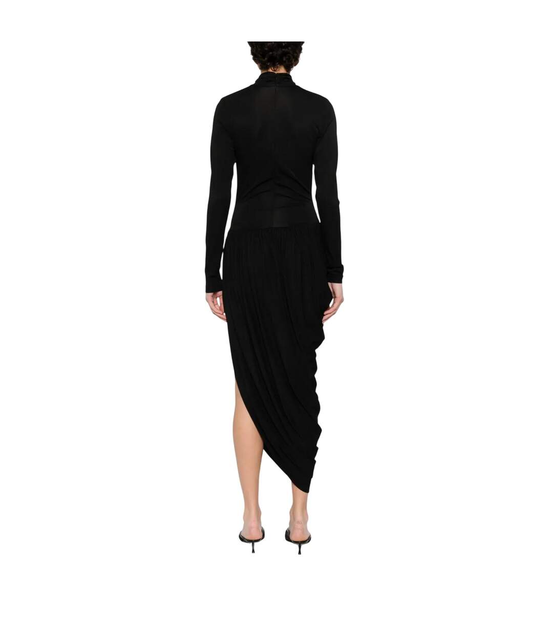 Womens/ladies Stretch Front Tie Midi Dress Black I Saw It First-2