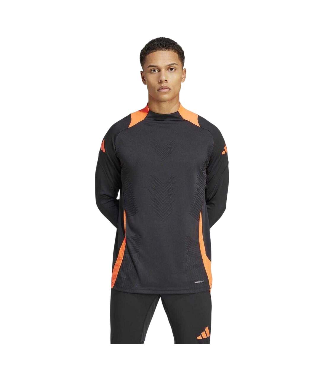 Mens Tiro 24 Pro Long-sleeved Training Track Top Black Solar Red Adidas-4