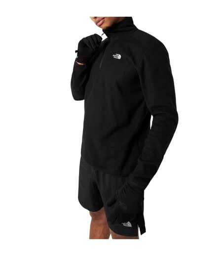 Mens Glacier Fleece Quarter Zip Sweatshirt Black The North Face