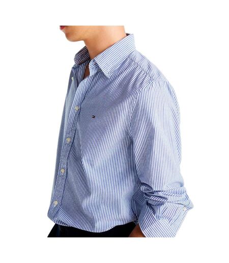 Chemise bleu homme tommy hilfiger flex - l