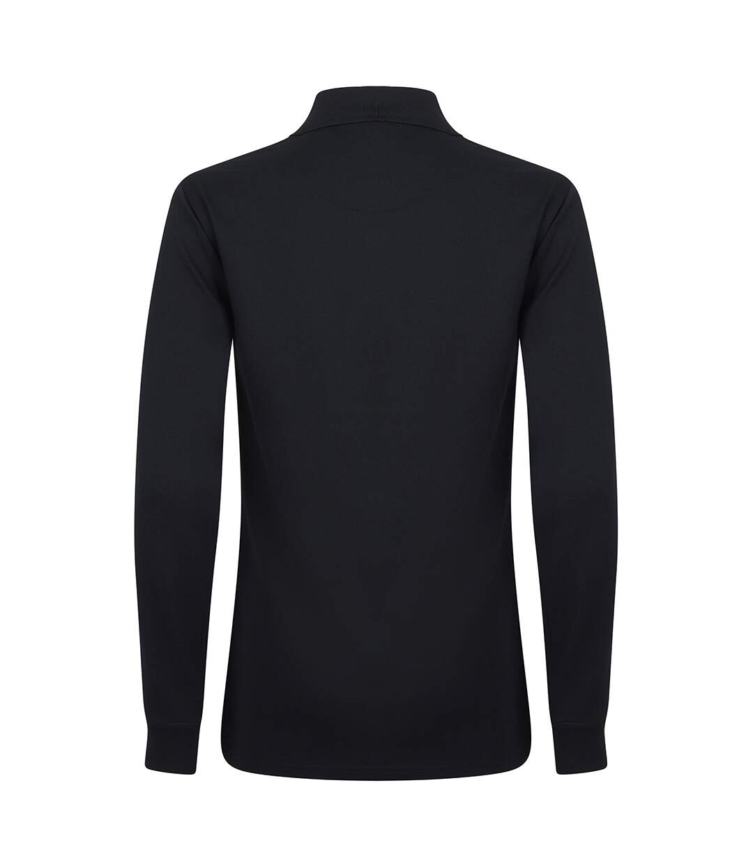 Henbury Mens Coolplus Moisture Wicking Long Sleeve Polo Shirt (Black) - UTRW4751