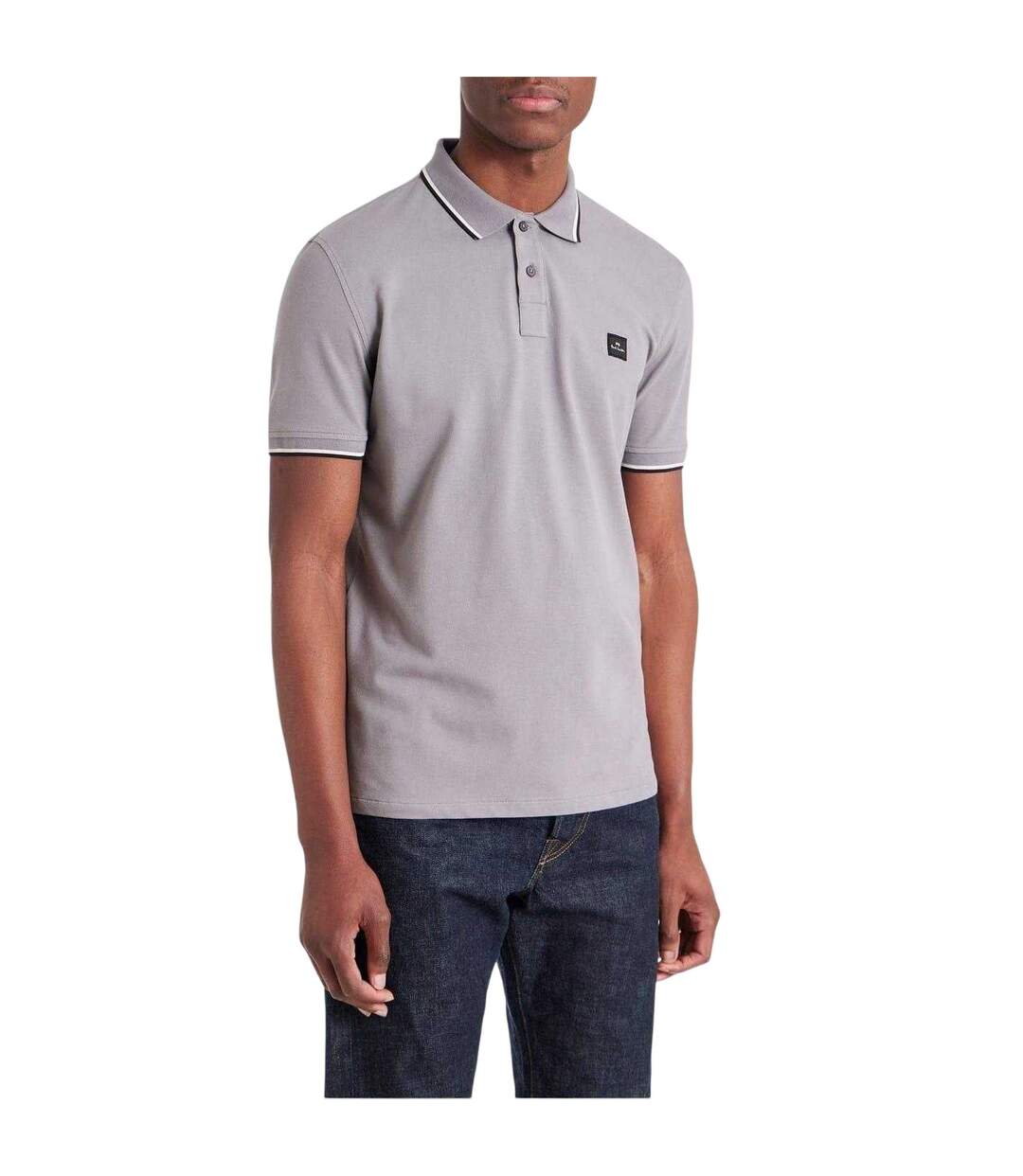 Mens Patch Cotton Logo Polo Shirt Grey Paul Smith-4
