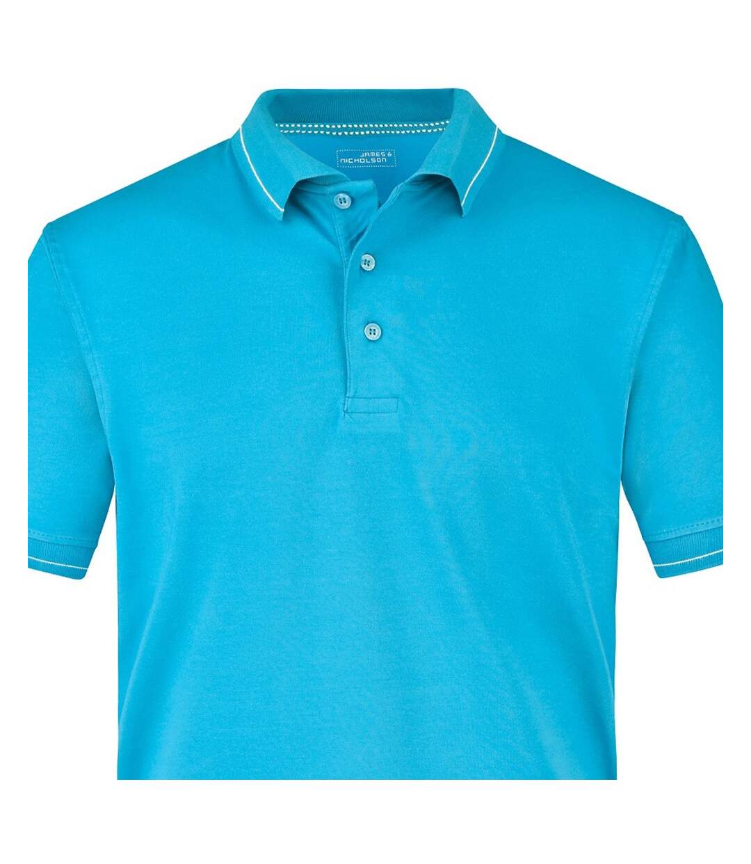 Polo Homme Turquoise Pâle Blanc James And Nicholson-2