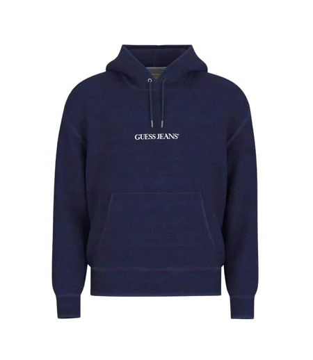 Mens Logo Printed Hoodie Indigo Guess