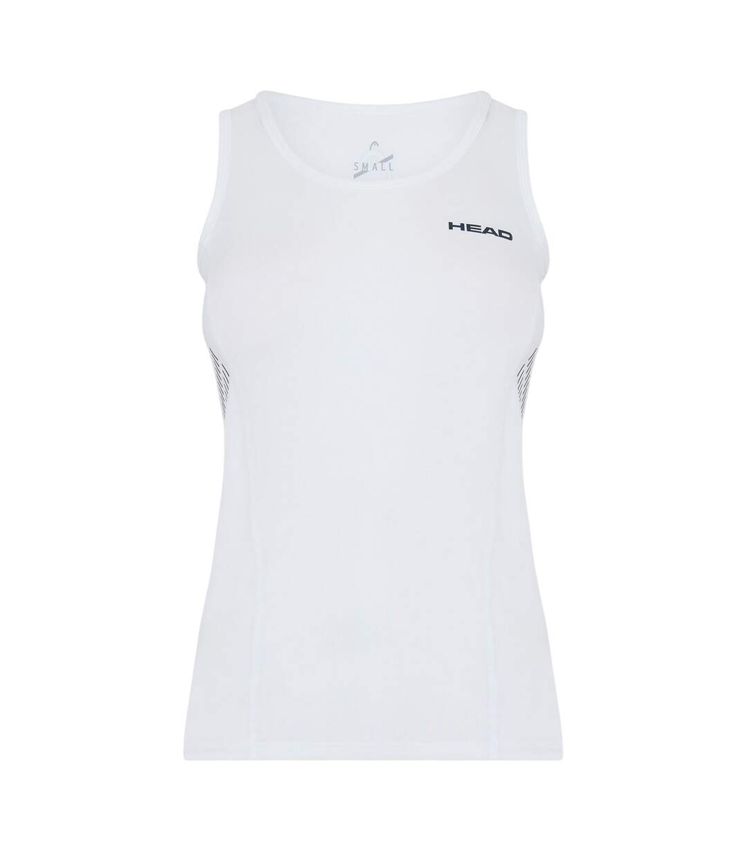 Womens/ladies Scoop Neck Slim Tank Top White Head-1