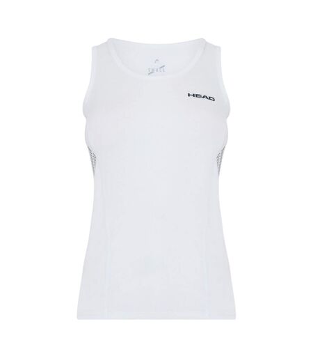 Womens/ladies Scoop Neck Slim Tank Top White Head