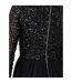 Blouse Manches Longues Motif/style Paillette Femme Noir Maya Deluxe-4