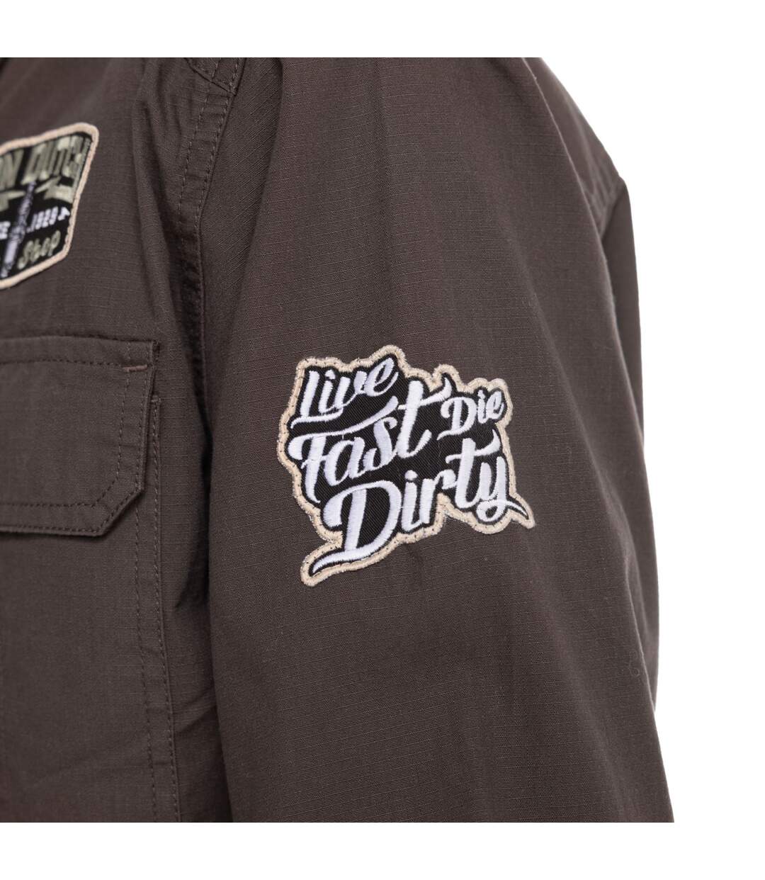 Chemise manche longues  ripstop strech sur poche et badges Stop B Vondutch-4