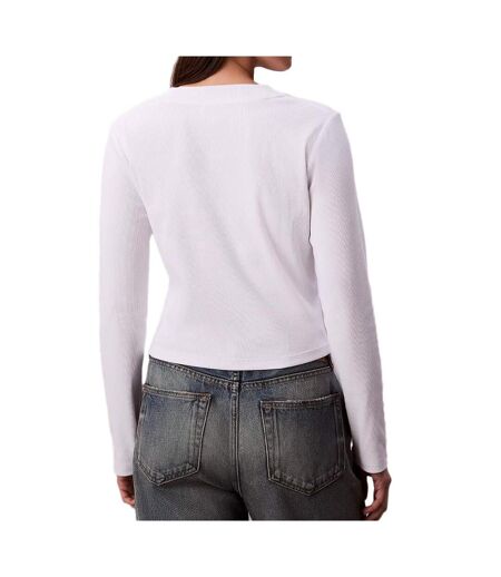 T-Shirt manches longues blanc femme calvin klein jeans baby